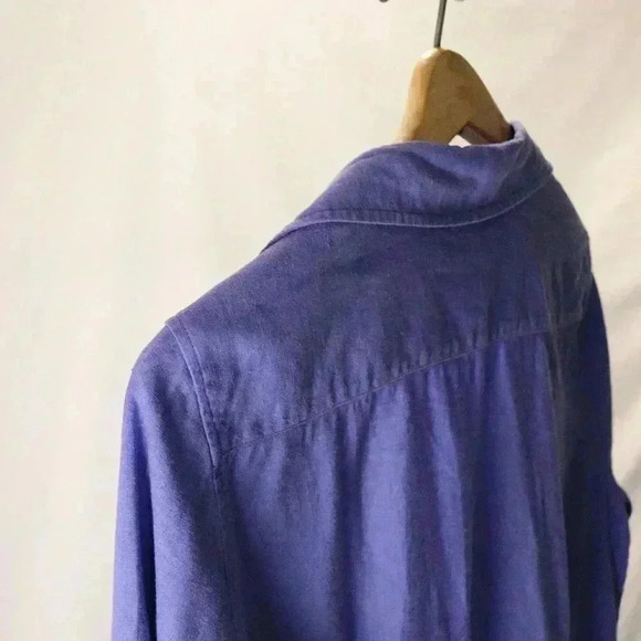 Coldwater Creek button down women's‎ size L blue relaxed blouse long sleeved - Picture 11 of 11